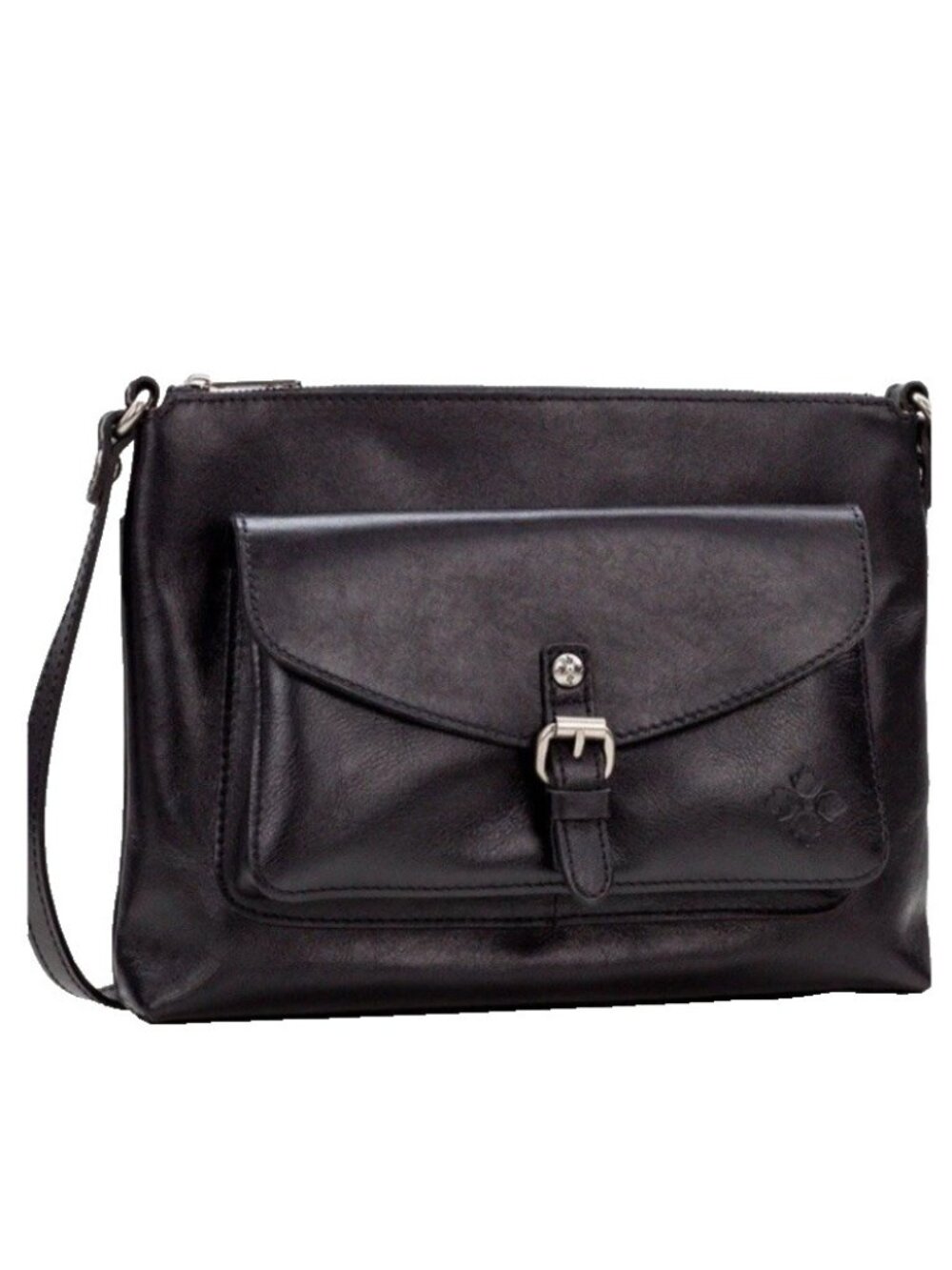 Patricia Nash Kirby Black Leather Crossbody Purse Bag